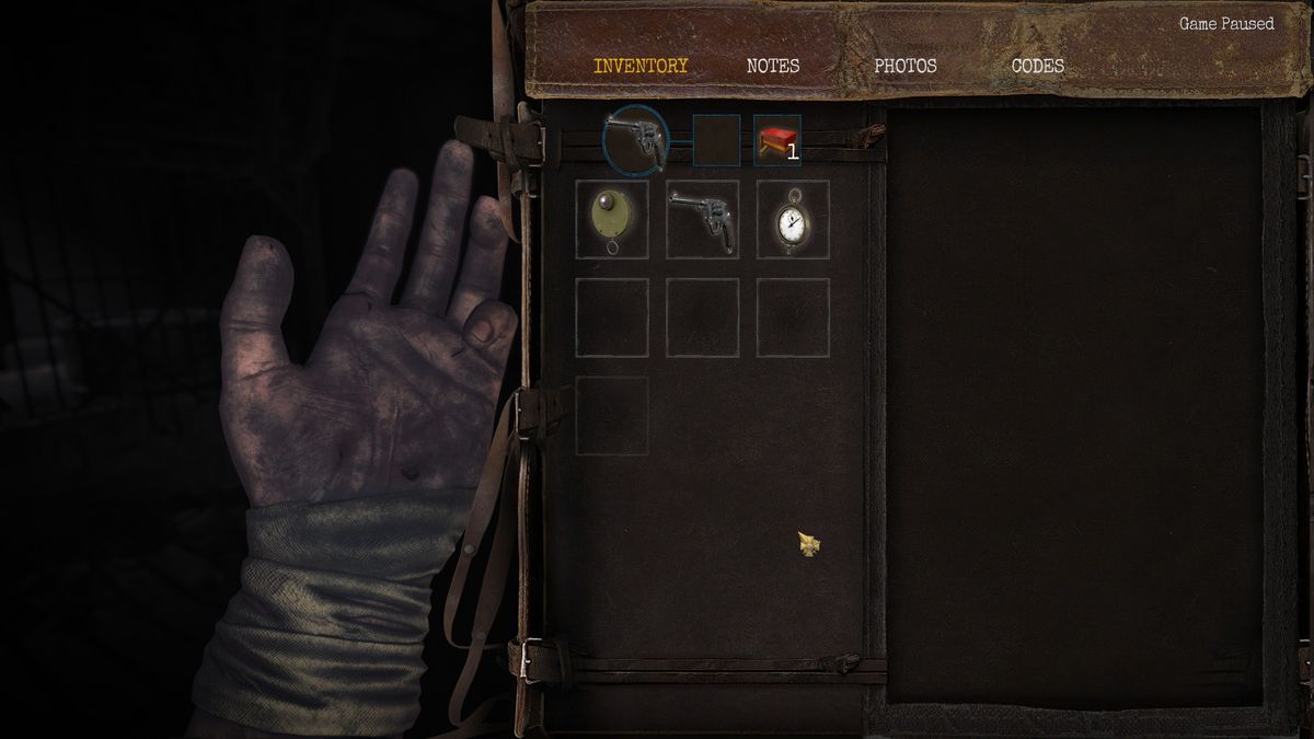screenshot of Bunker inventory showing half-full six slots
