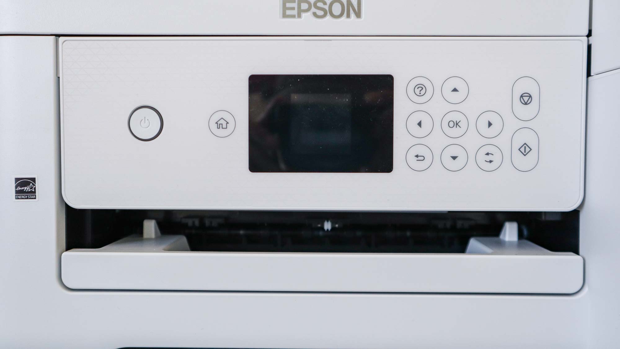 Epson ET-2850 printer sitting on desk