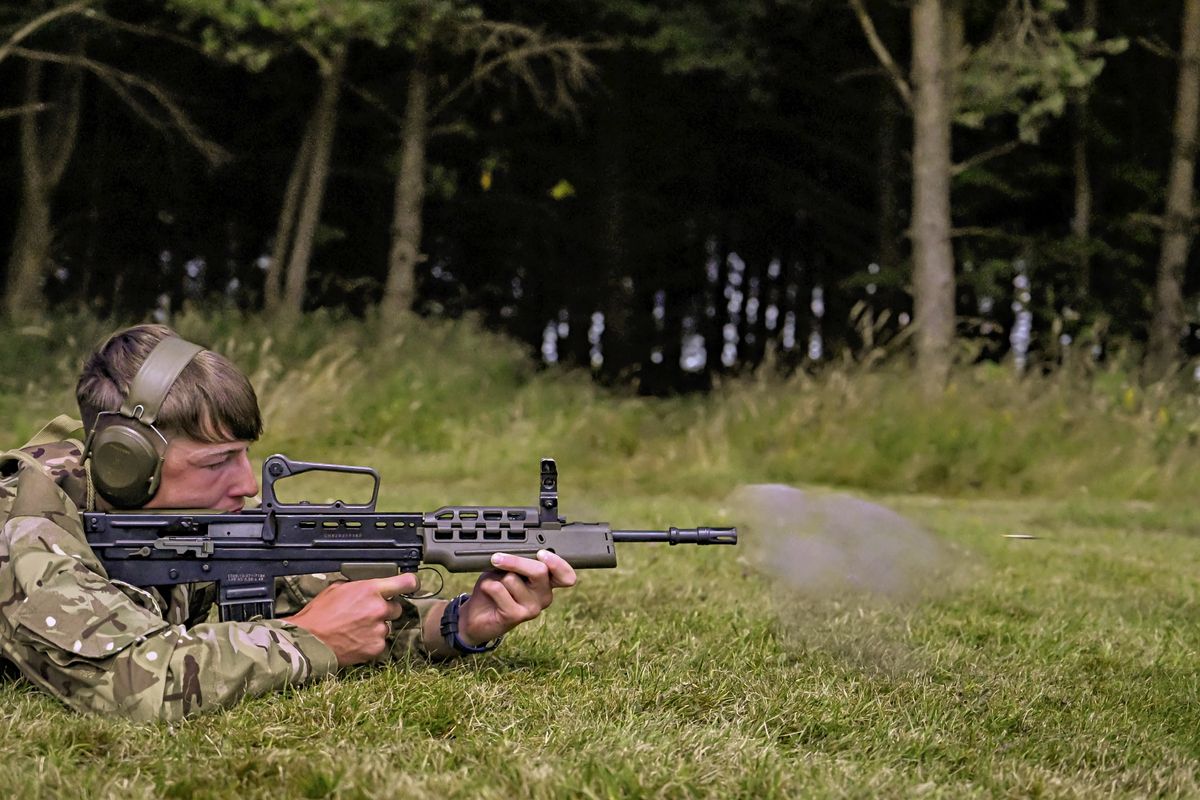 Bullet being fired from gun