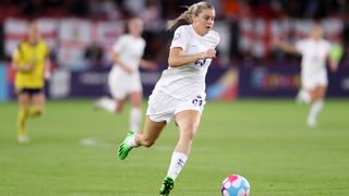 Alessia Russo of England on the ball during the Women's Euro 2022 semi-final between England and Sweden.