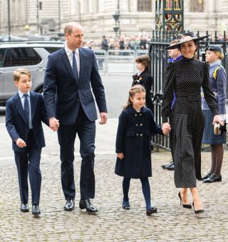 the Cambridge family at Prince Philip's memorial service