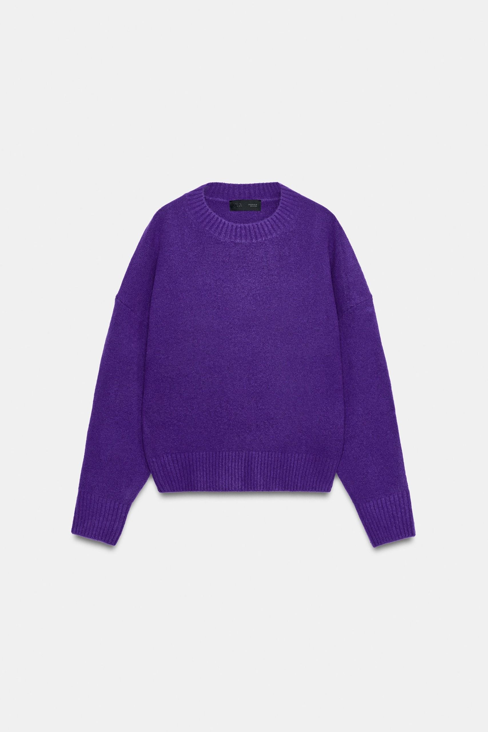 Soft Knit Sweater - Purple - Xs