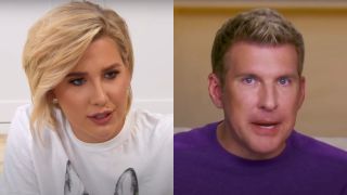 Savannah Chrisley has a conversation, while Todd Chrisley talks during a confessional on Chrisley Knows Best