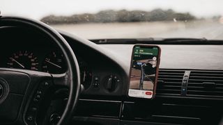 iPhone in car mount in vent