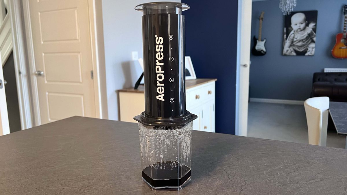 aeropress xl on kitchen countertop