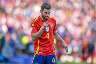 Nacho Fernandez gestures during Spain's Euro 2024 win over Croatia in June 2024.