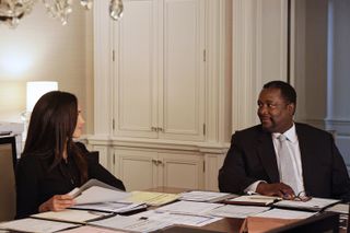 Meghan Markle and Wendell Pierce