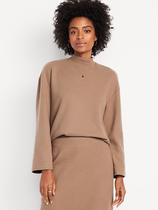 Cozy Mock-Neck Tunic Sweater