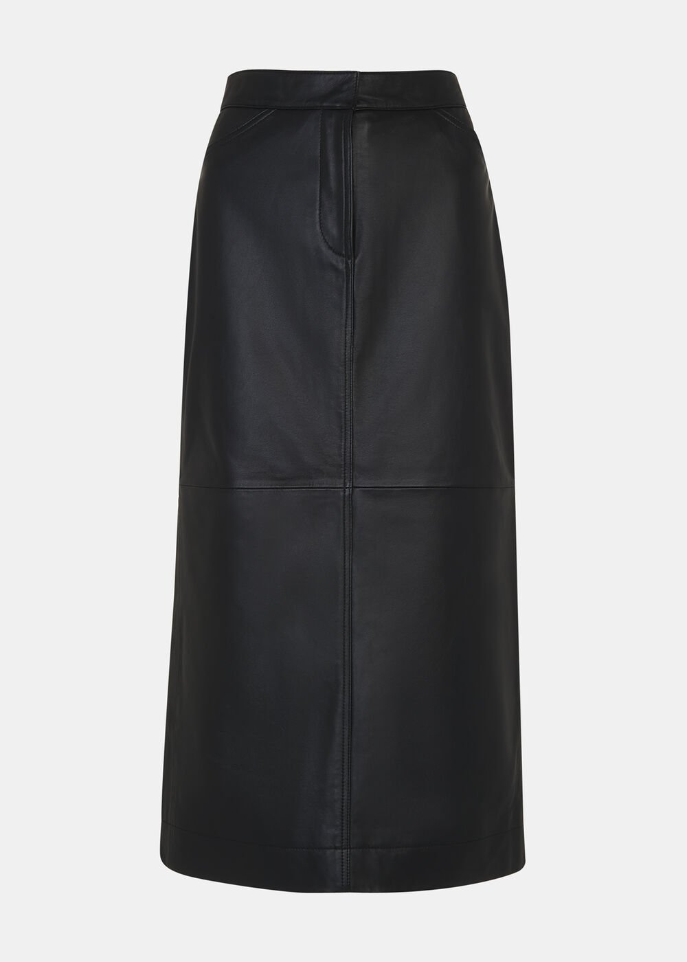 Black Jamie Leather Midi Skirt