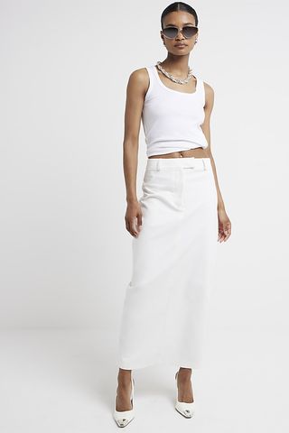 white maxi skirts