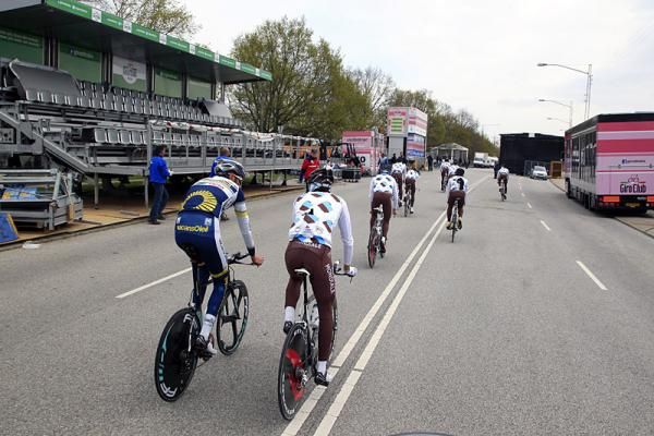 The Giro d'Italia infrastructure takes shape in Herning, Denmark for Saturday's opening Giro d'Italia stage.