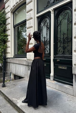 22 Black Maxi Skirt Outfits That Are Effortless and Elegant Who What Wear