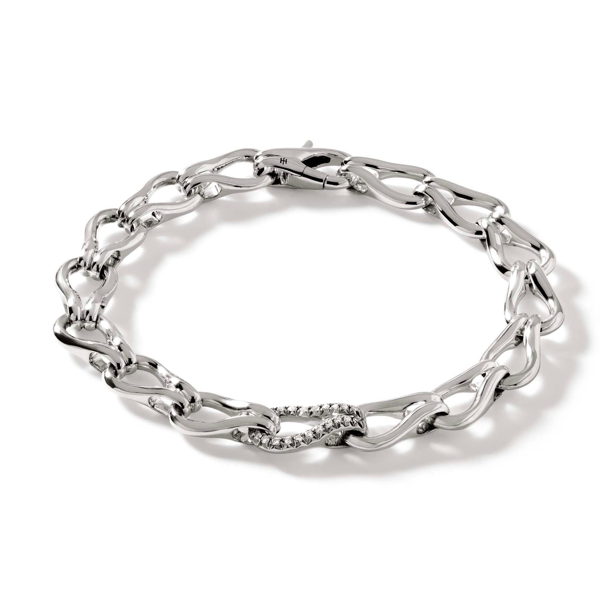 Surf Bracelet, Silver, Diamonds, 8.5mm|bup9010902di