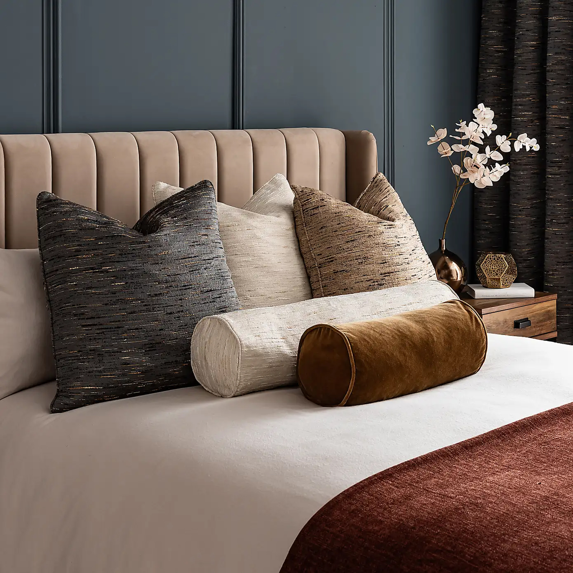 Dunelm Hotel Fontaine Long Bolster Cushion