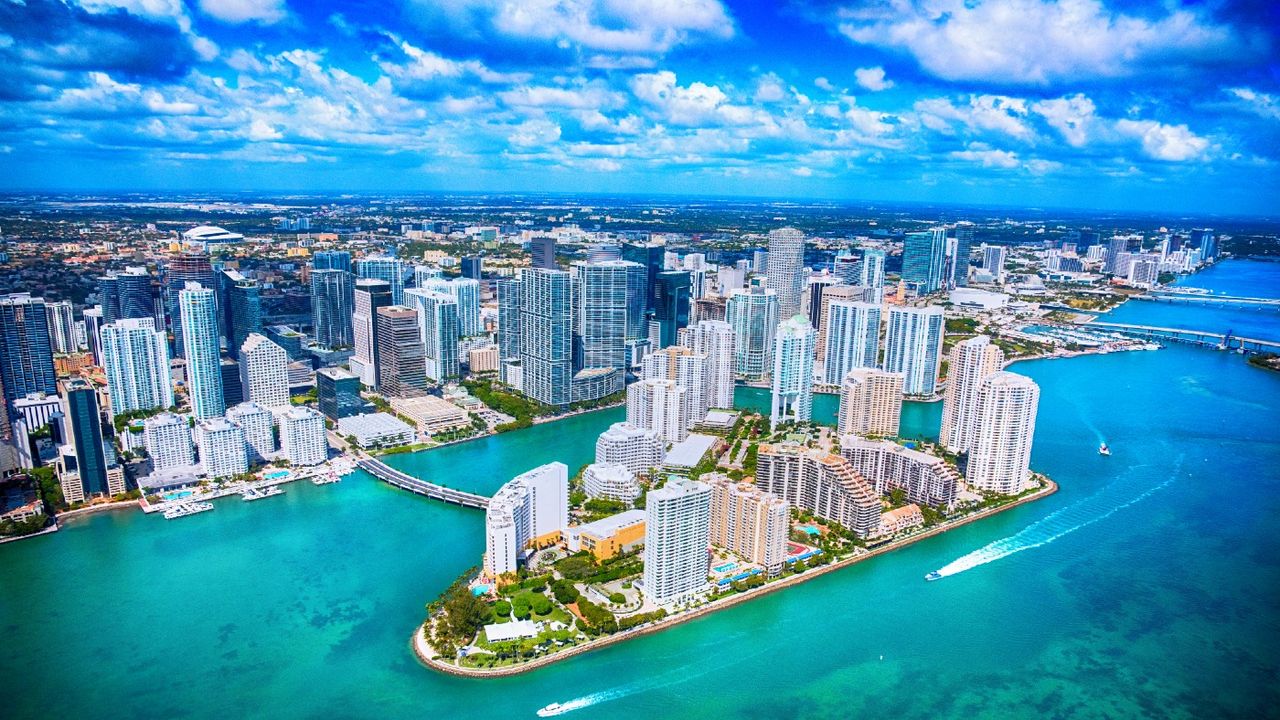 Miami as seen from a helicopter