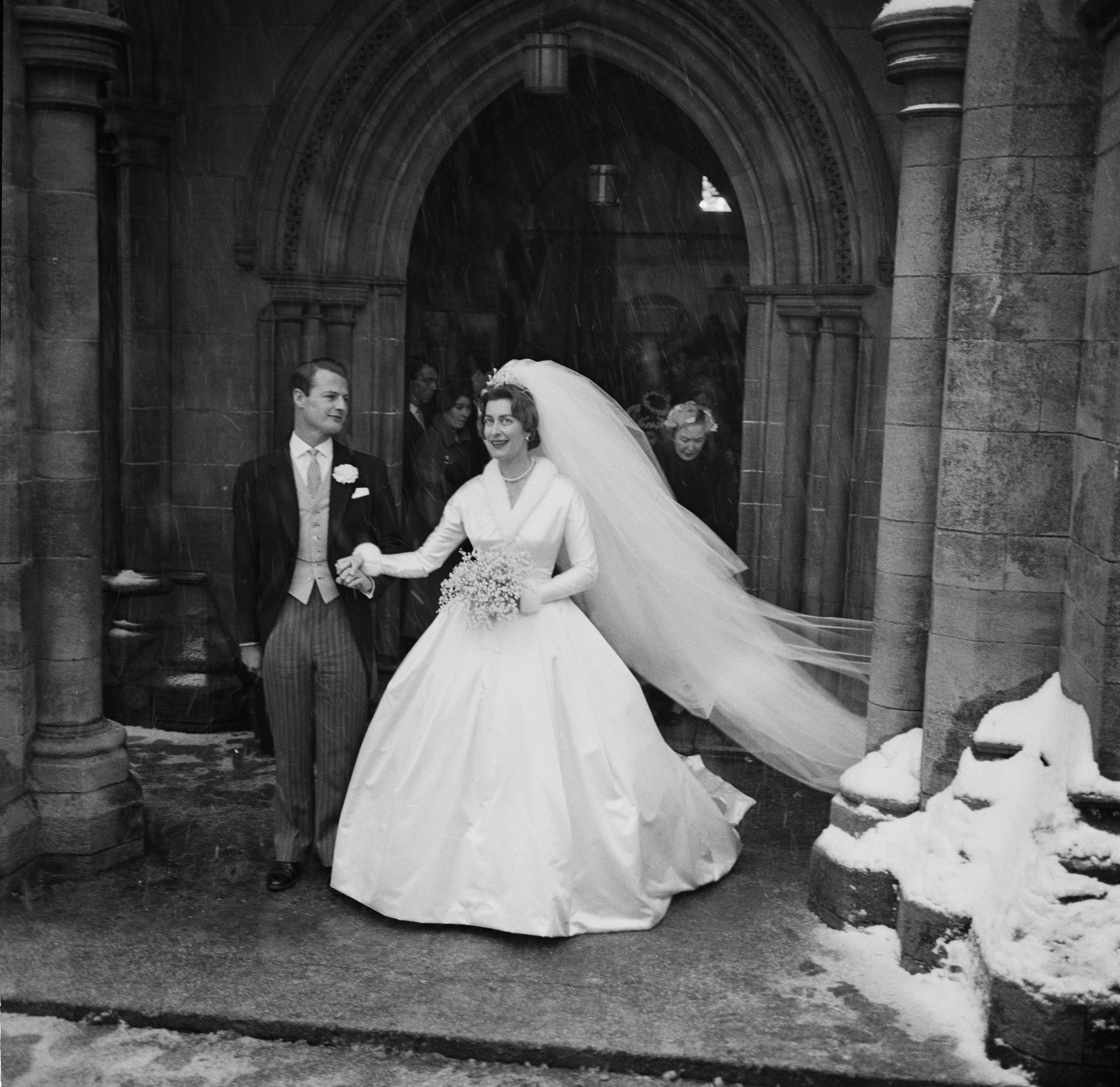 Lady Pamela Hicks and David Hicks on their wedding day