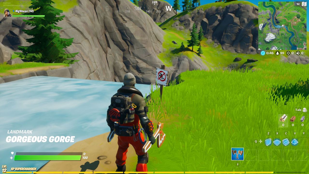 fortnite no swimming sign