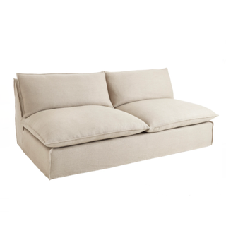 armless slipcover sofa