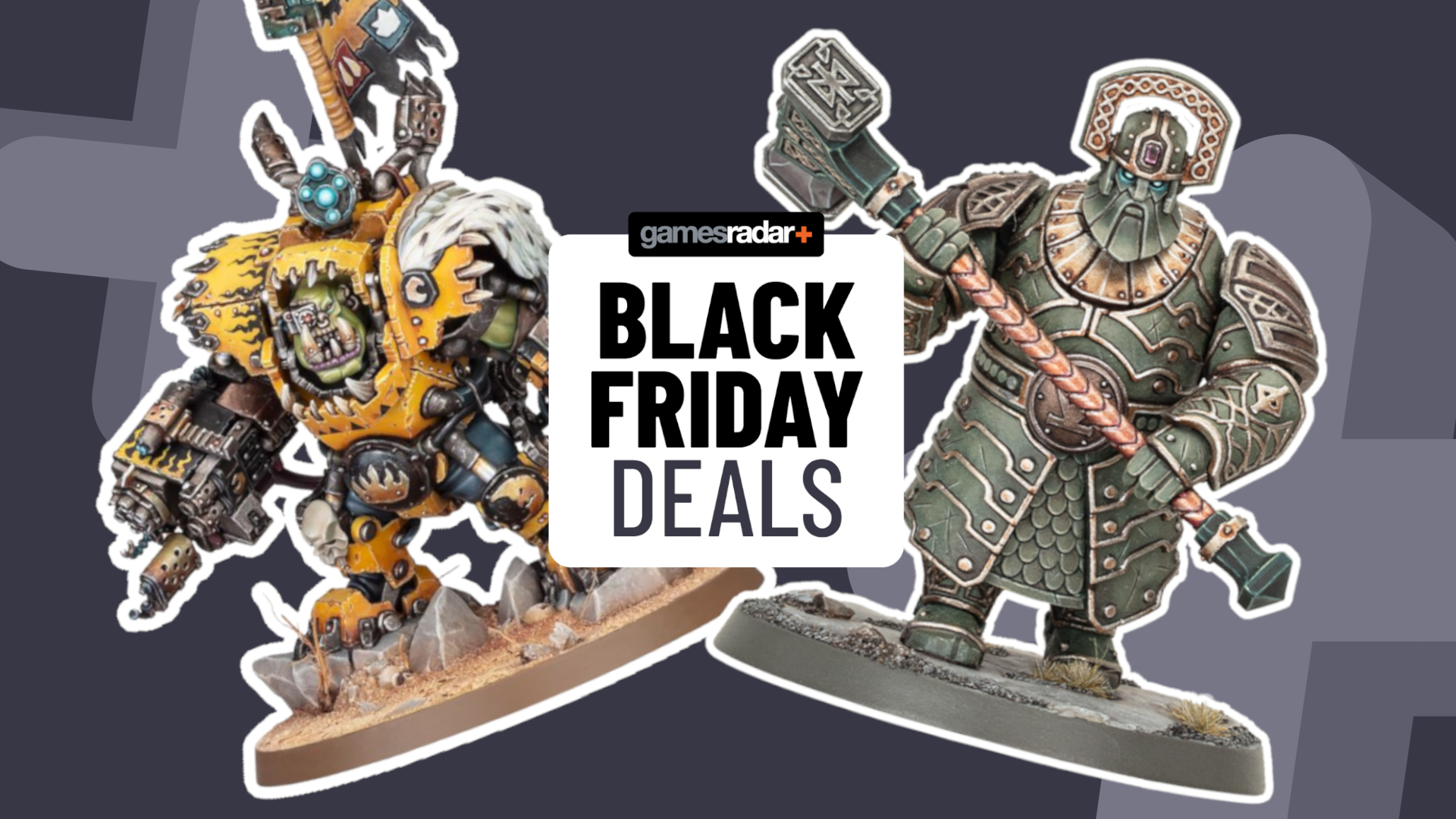 Nazdreg model and a Gholem behind a GamesRadar+ Black Friday deals badge, all on a gray background