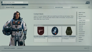 En skärmdump från Starfield som visar karaktärsinformation.