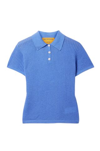 Guest in Residence Ribbed Cashmere Polo Sweater
