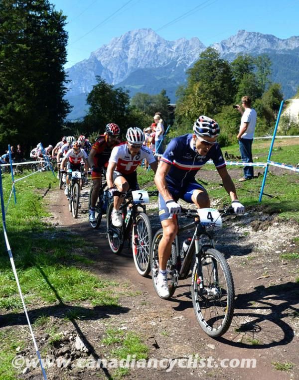 Julian Absalon (France) leads on the start lap