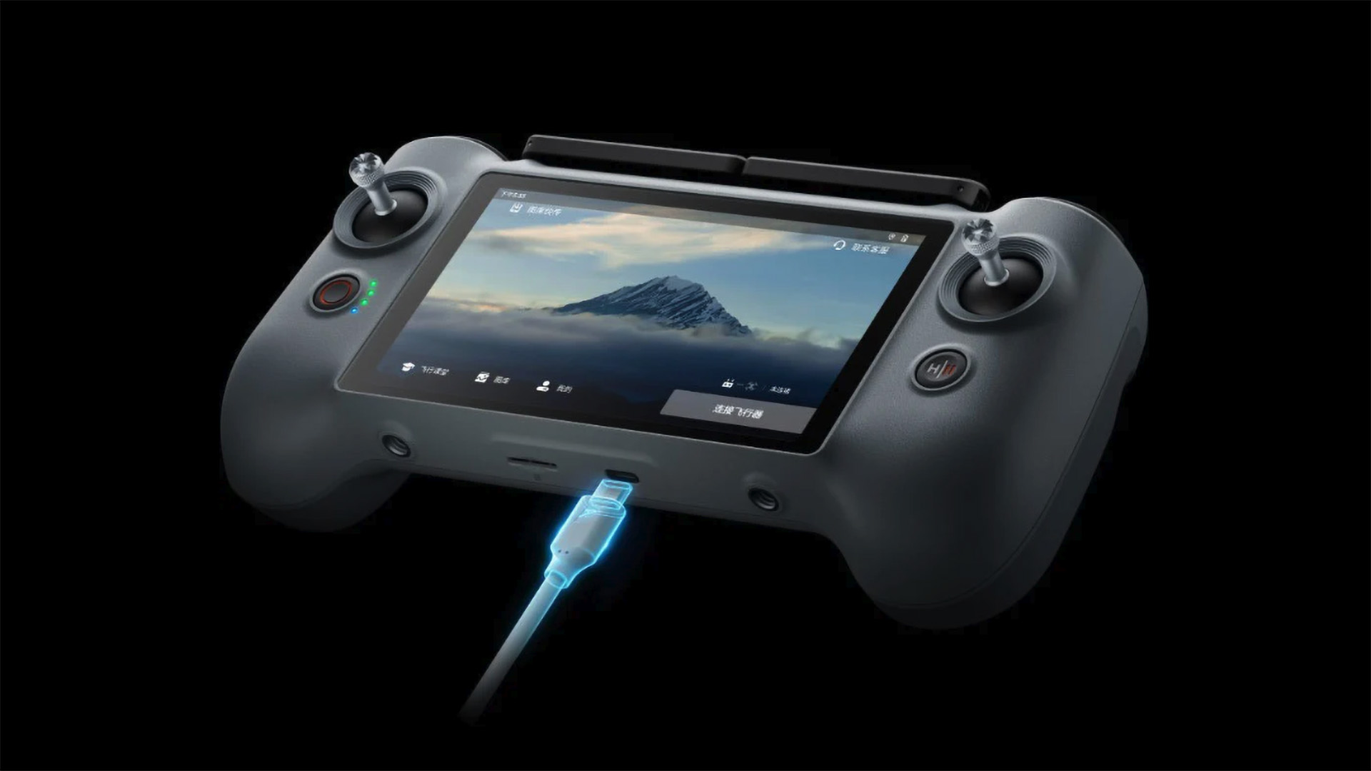 Potensic Atom 3 drone's upgraded controller on a black background