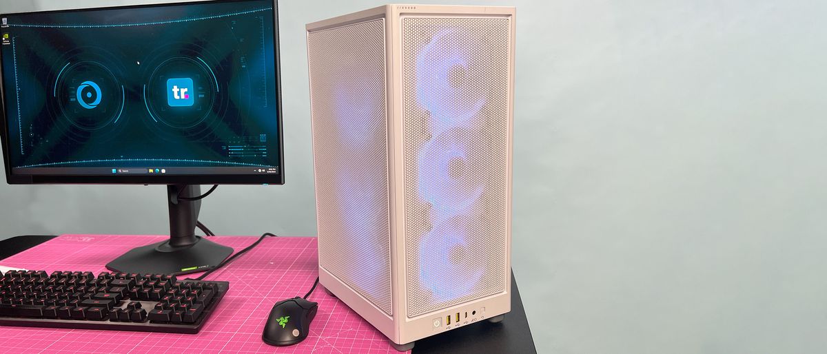 A Origin Chronos V3 gaming PC on a desk