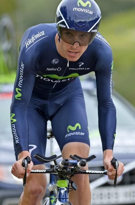 Rui Costa (Movistar) in action during the Volta ao Algarve's concluding time trial.