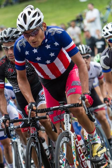 Freddie Rodriguez (Jelly Belly) sports his shiny new national champion jersey
