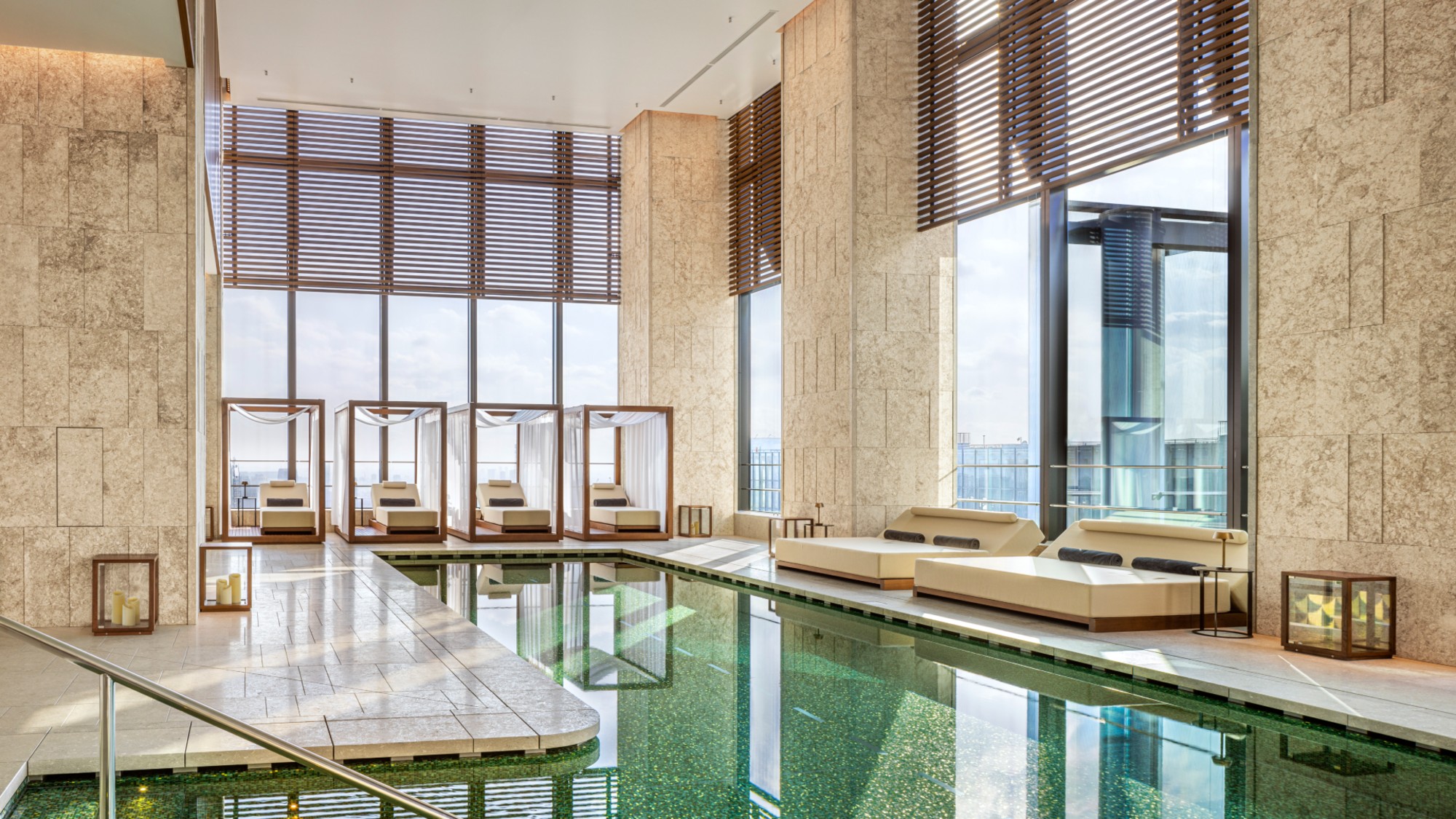 The Bulgari Hotel spa with views of Tokyo