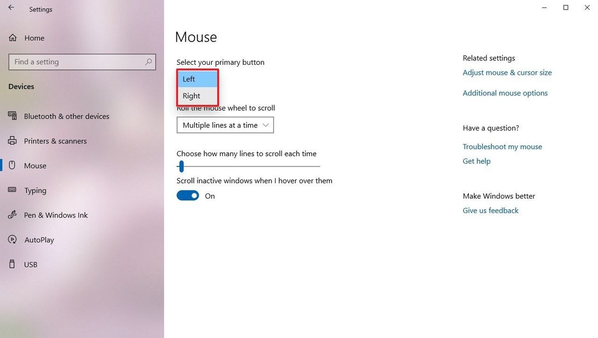 How to configure a mouse for left-handed people on Windows 10 | Windows ...