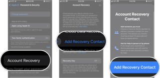 How To Use Recovery Contacts In iOS 15: Tap AccountRecovery, Tap Add Recovery Contact, and then tap Add Recovery Contact on the pop-up screen.