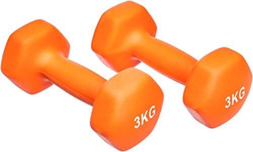 Amazon Basics Neoprene Dumbbell Pair, 6kgs (2 X 3kgs), Orange