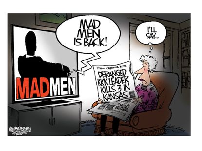 Editorial cartoon Mad Men return