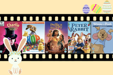 a collage showing the best Easter movies for kids