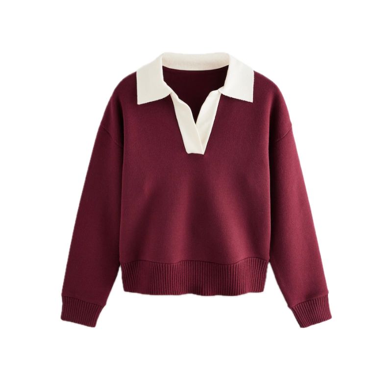Next , Soft Touch Cosy Collared Button Down Polo Sweatshirt