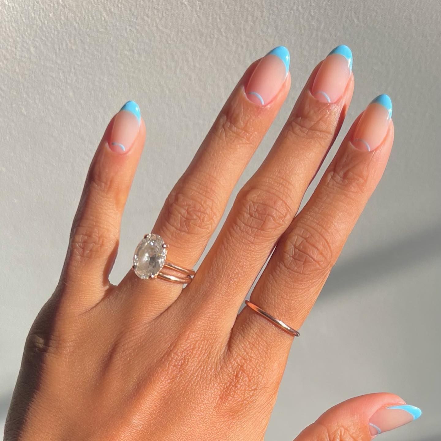 @harrietwestmoreland aqua blue French tips