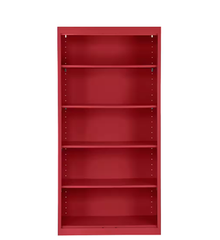 traditional red bookshelf