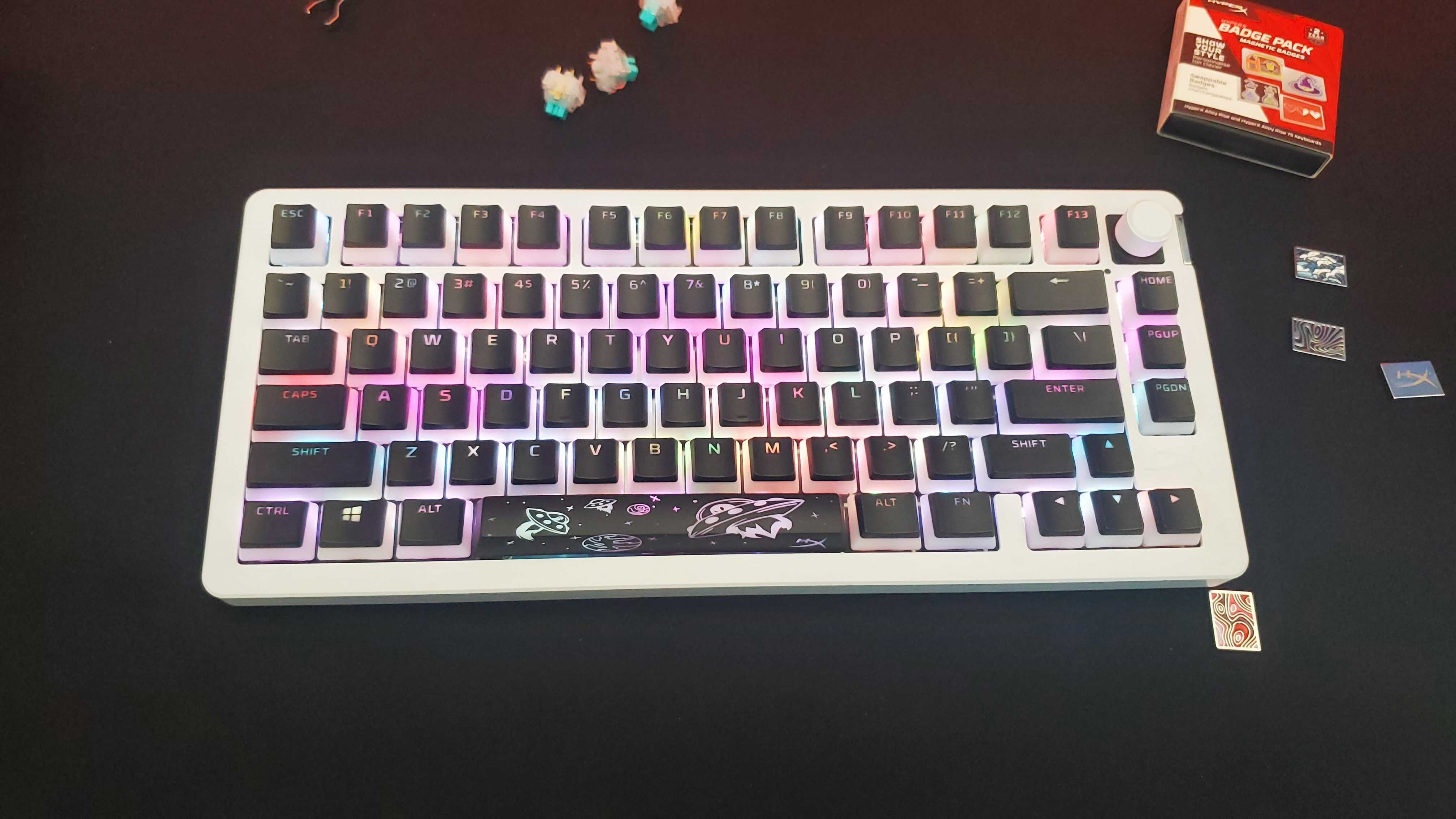 black customized keyboard with RGB lighting