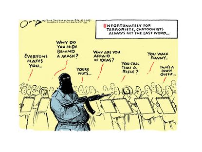 Editorial cartoon terrorism cartoonists last word