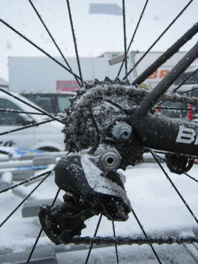 Cadel Evans' rear mech at the stage finish