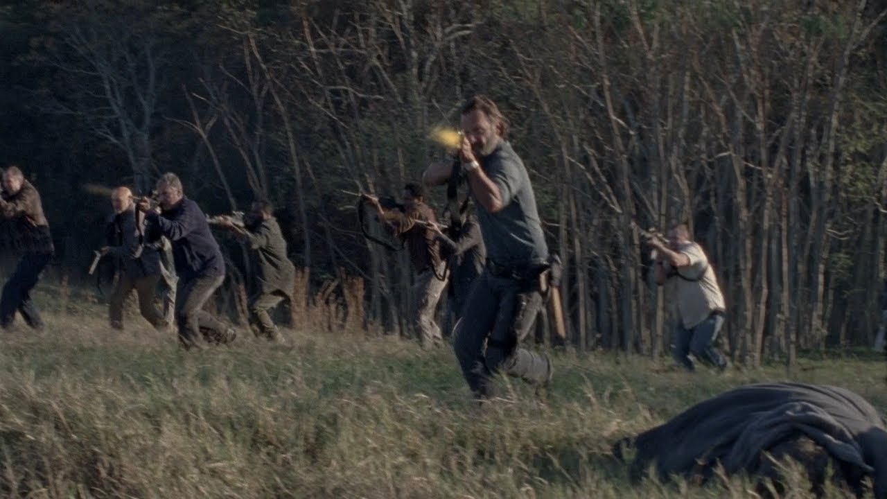 The Walking Dead'de Rick ve ekibi çekim yapıyor.