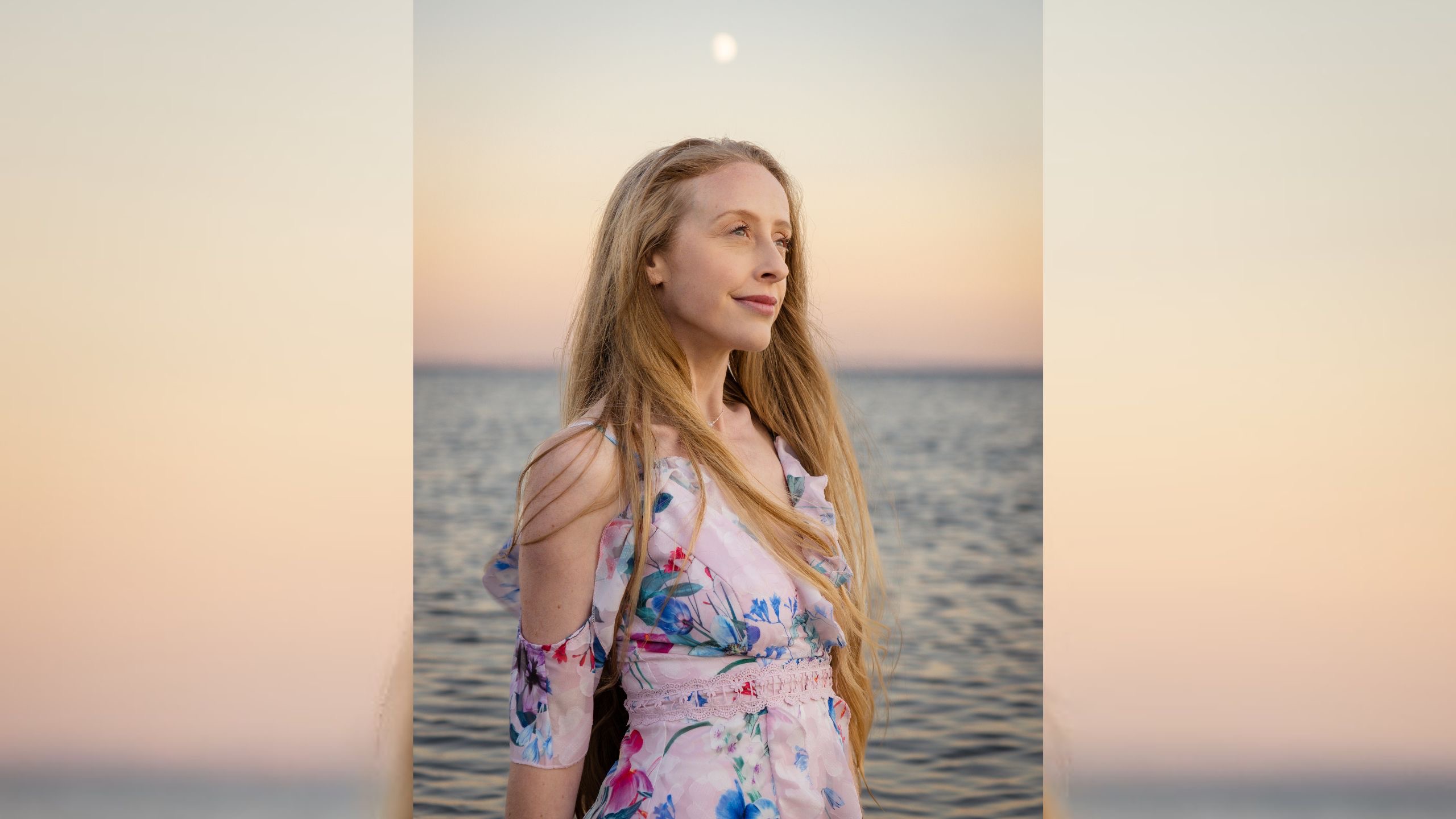 portrait of woman by the sea