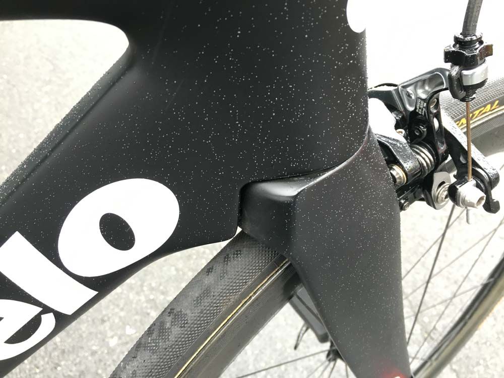 A view of the Cervelo S5's aero fork.