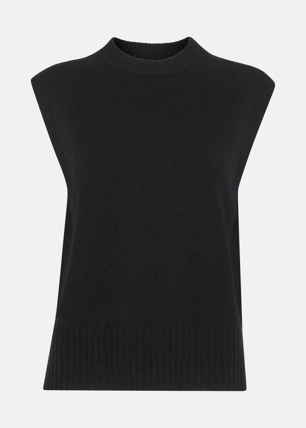 Black Wool Sleeveless Tank