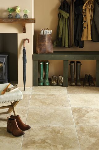 stone flooring in hallway