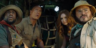 Jumanji: The Next Level the players looking up at something off camera