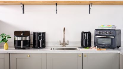A selection of air fryers reviewed in at the Future Plc test kitchen in Reading