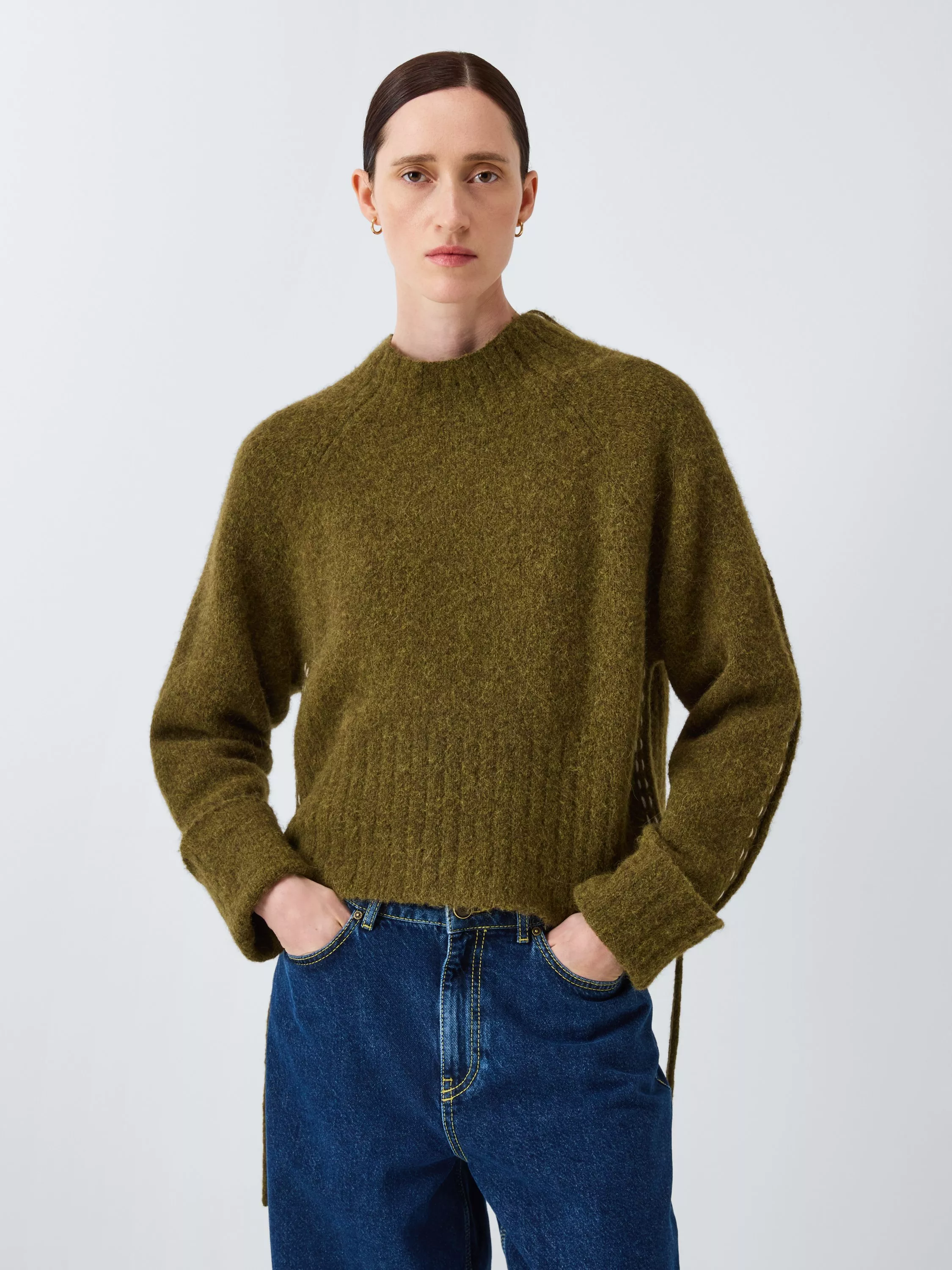 John Lewis X Rejina Pyo High Neck Contrast Stitch Knit Jumper